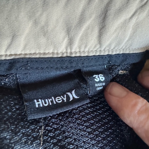 Hurley Shorts Nike Dri Fit Performance Beige Flat Stretch Mens Size 36 - Picture 2 of 7